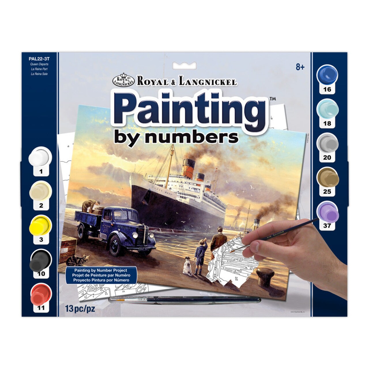 PAL22 | Painting by numbers™ 13pc 11.25" x 13.375" Queen Departs Painting Project